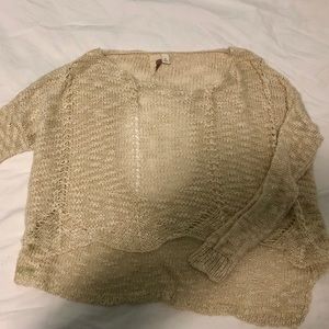 Alga Gold Open-Back Cropped Sweater